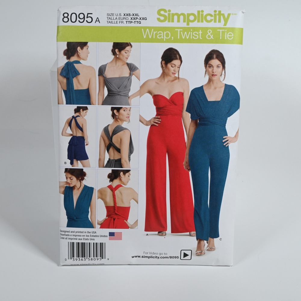 Simplicity 8095‎ Sewing Pattern Misses XXS-XXL Uncut Factory Folded